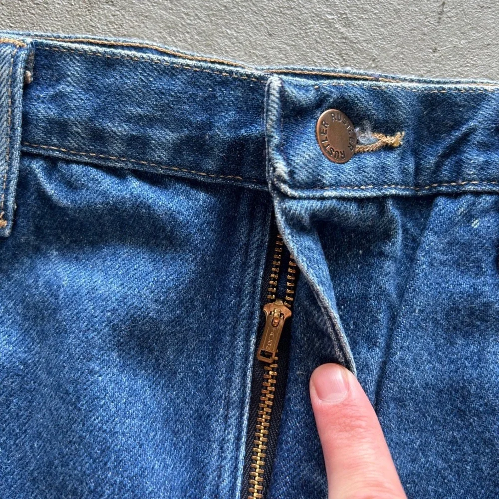 Vintage 70s Rustler Jeans‎ Size 36x30 Blue Medium Wash Denim Talon Zip USA Made